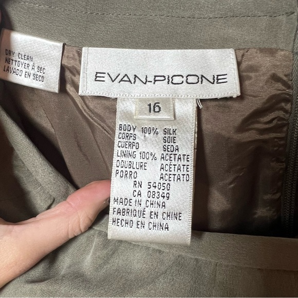 NWT Evan-Picone 1980-90s Pure 100% Silk Pencil Midi Skirt – Greenish Taupe 👡 - Picture 6 of 10